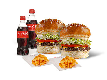 Fryday Cheeseburger Double meal (2 Cheeseburger+2 Fries+2 Coca-Cola